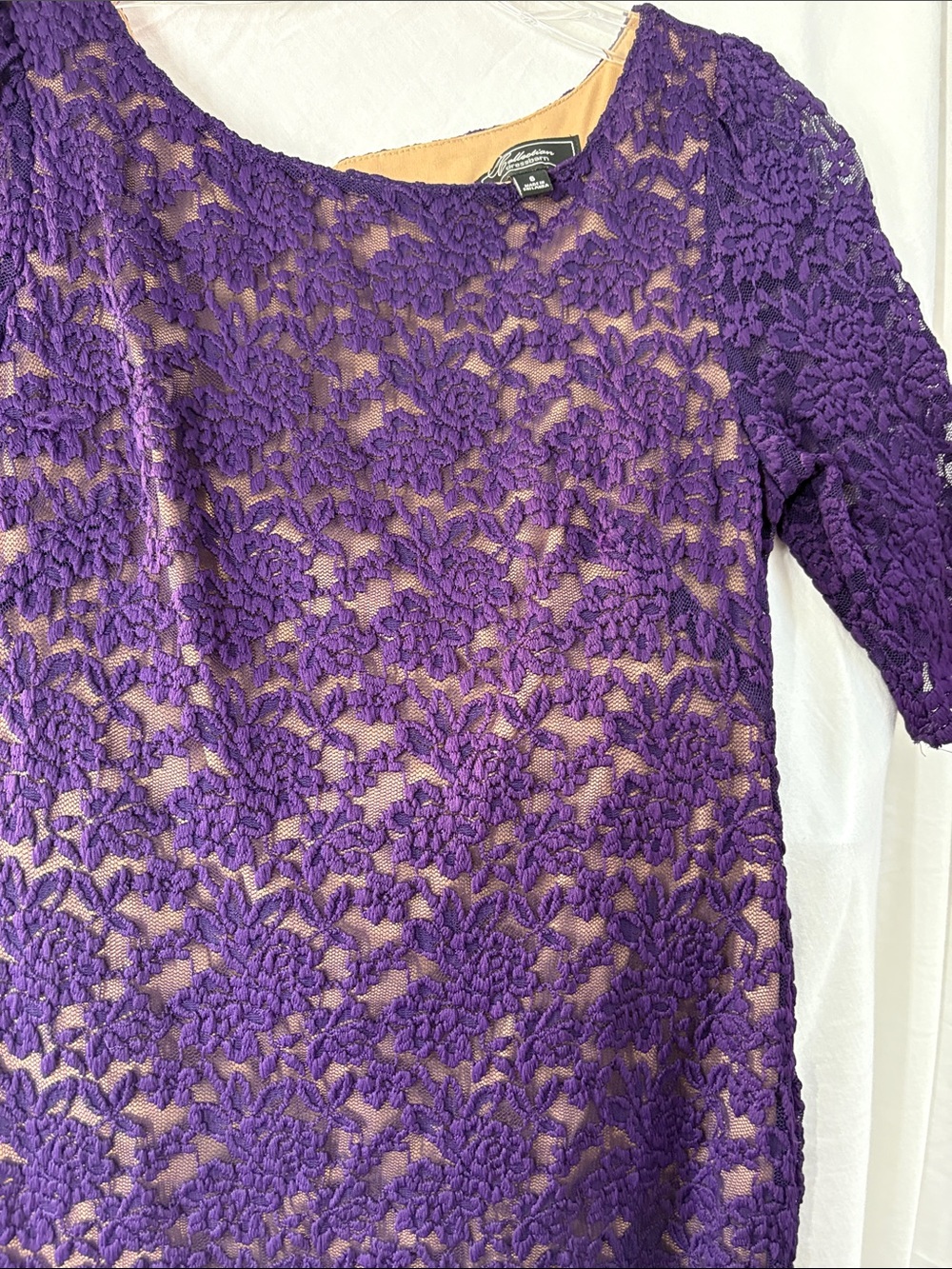 Dress barn Purple Lace Overlay Sheath Dress - Unbranded